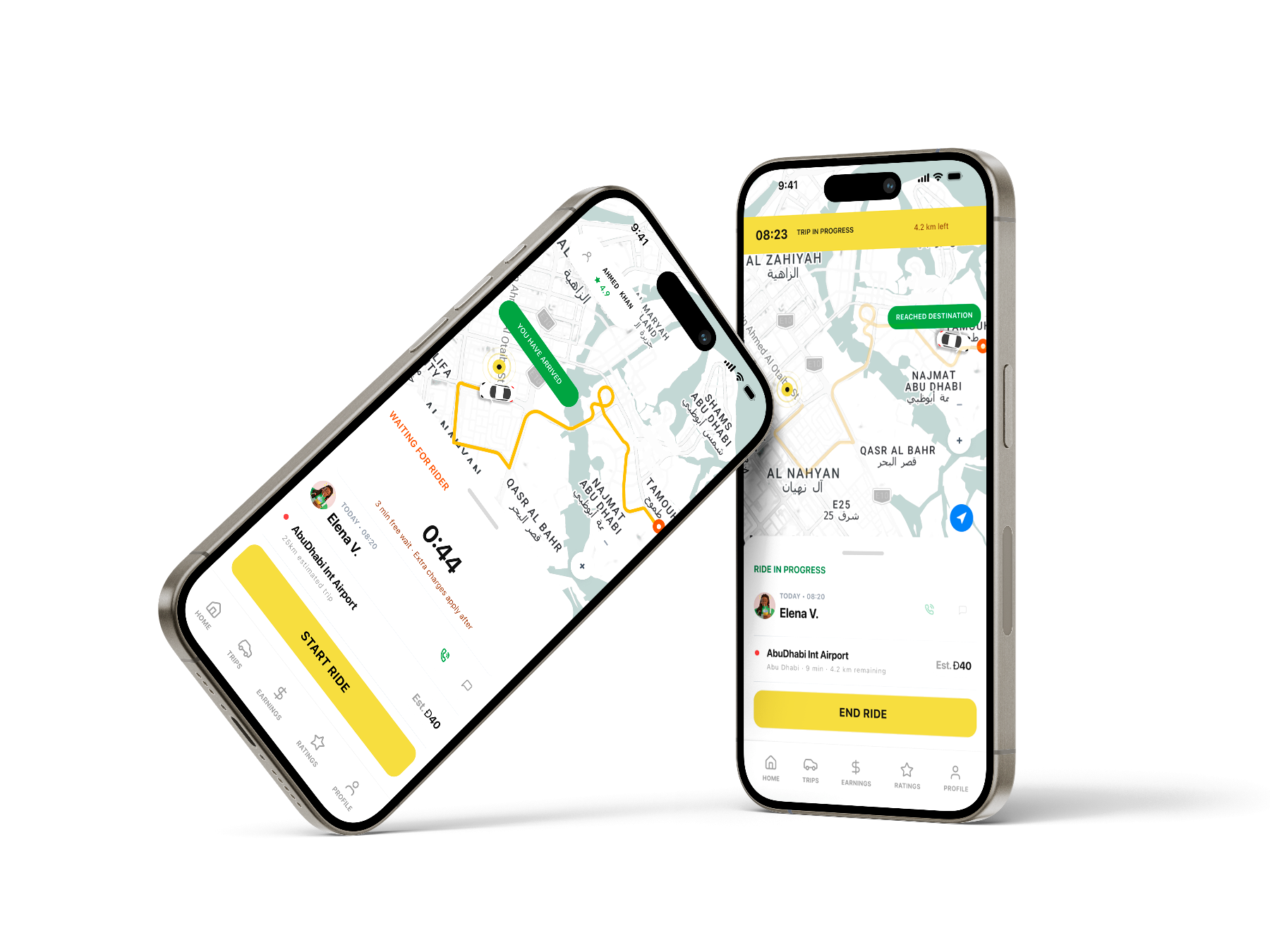 TAGGO app on two iPhones